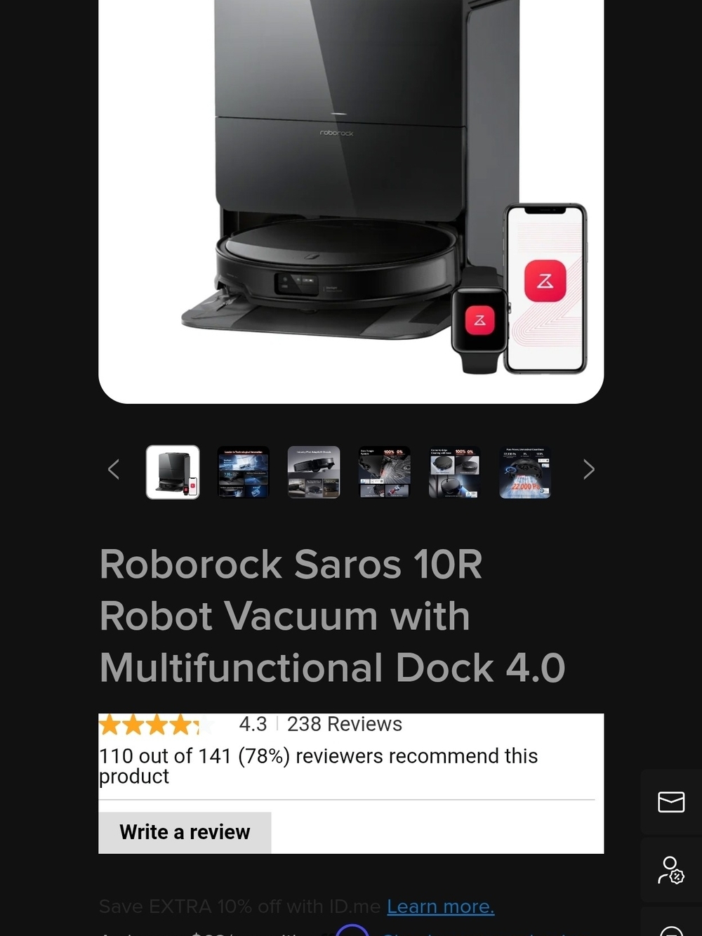 Roborock Saros 10R Robot Vacuum Mop W/ Multifunctional Dock 4.0 BRAND NEW $999